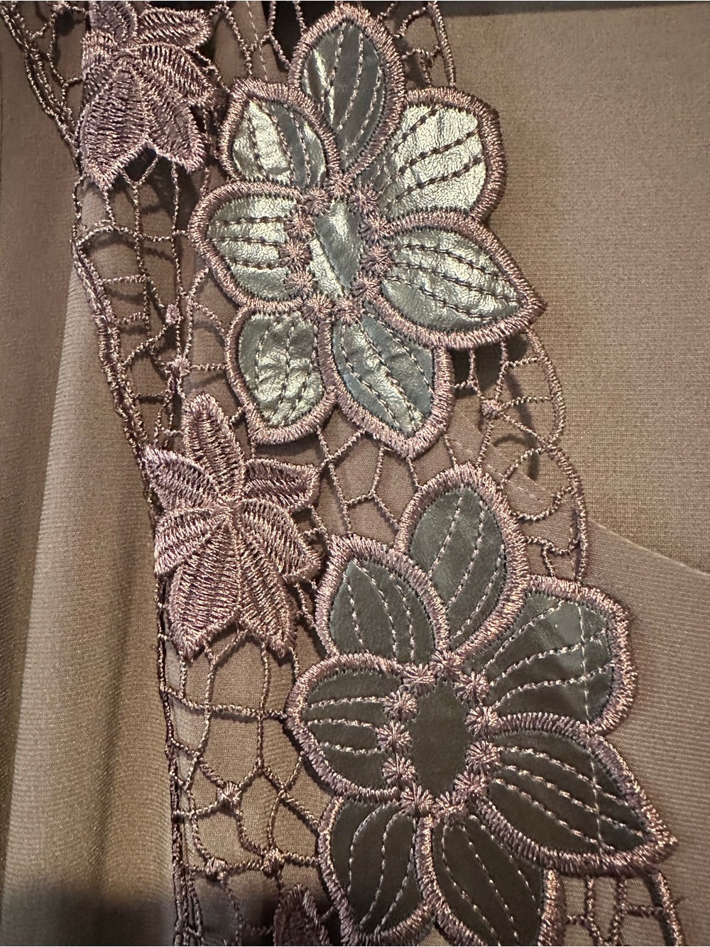 TORRID 3 Brown Faux Leather Floral V‑Neck Midi Dress So Comfortable - Picture 5 of 7